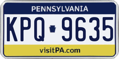 PA license plate KPQ9635