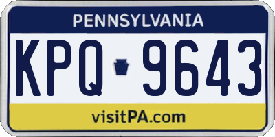 PA license plate KPQ9643