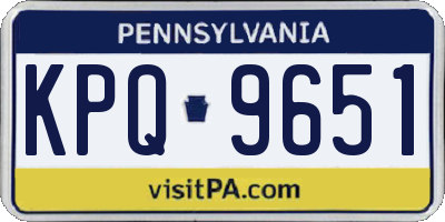 PA license plate KPQ9651