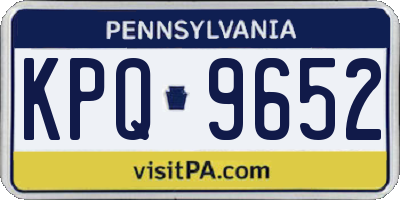 PA license plate KPQ9652