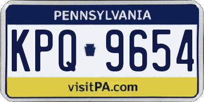 PA license plate KPQ9654