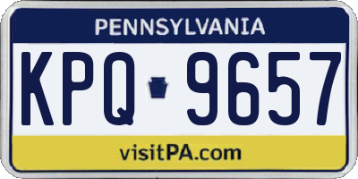 PA license plate KPQ9657