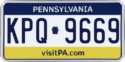 PA license plate KPQ9669
