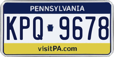 PA license plate KPQ9678