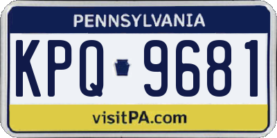 PA license plate KPQ9681