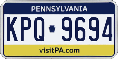PA license plate KPQ9694