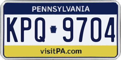 PA license plate KPQ9704