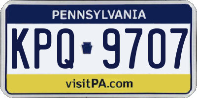PA license plate KPQ9707