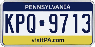 PA license plate KPQ9713