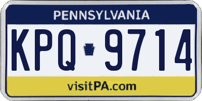 PA license plate KPQ9714