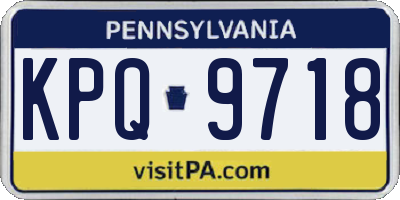PA license plate KPQ9718