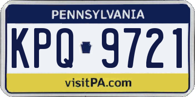 PA license plate KPQ9721