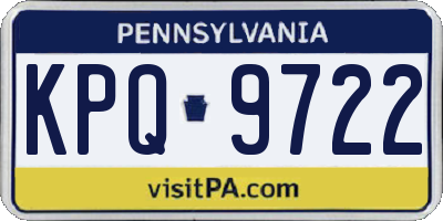 PA license plate KPQ9722