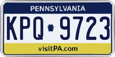 PA license plate KPQ9723