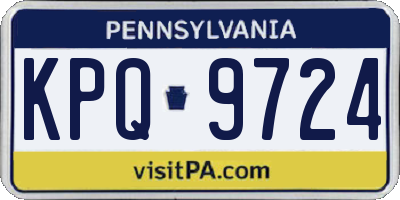 PA license plate KPQ9724