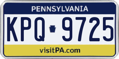 PA license plate KPQ9725