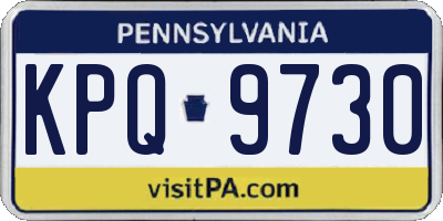 PA license plate KPQ9730