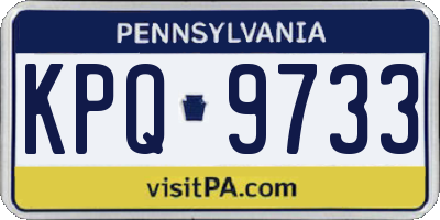 PA license plate KPQ9733