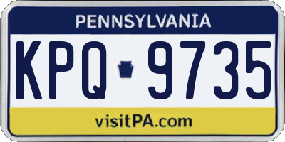 PA license plate KPQ9735