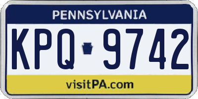 PA license plate KPQ9742