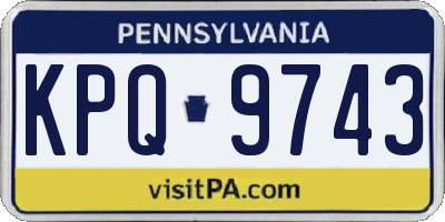 PA license plate KPQ9743