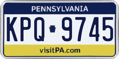 PA license plate KPQ9745