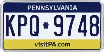 PA license plate KPQ9748