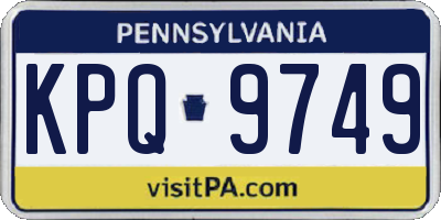 PA license plate KPQ9749