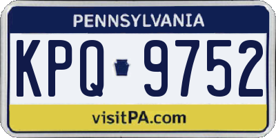 PA license plate KPQ9752