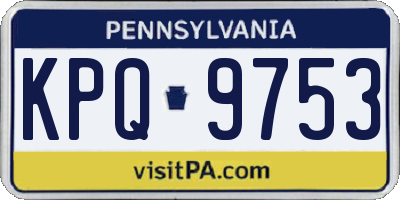 PA license plate KPQ9753