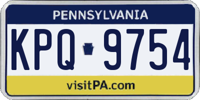 PA license plate KPQ9754
