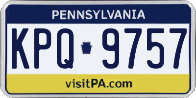 PA license plate KPQ9757