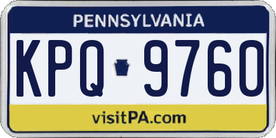 PA license plate KPQ9760