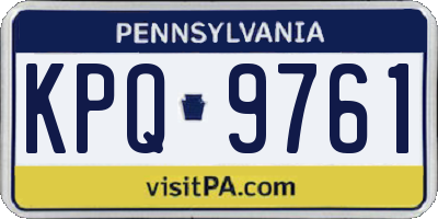 PA license plate KPQ9761
