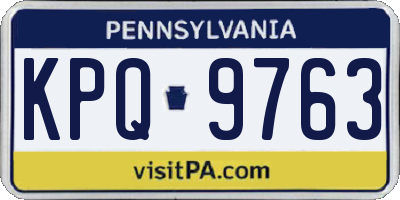 PA license plate KPQ9763