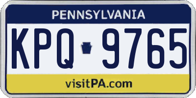 PA license plate KPQ9765