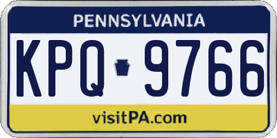 PA license plate KPQ9766