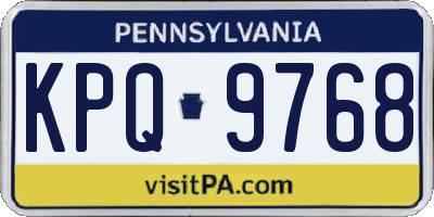 PA license plate KPQ9768