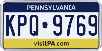 PA license plate KPQ9769