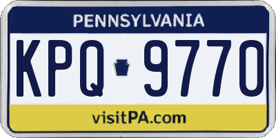 PA license plate KPQ9770