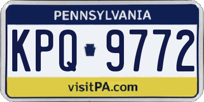 PA license plate KPQ9772