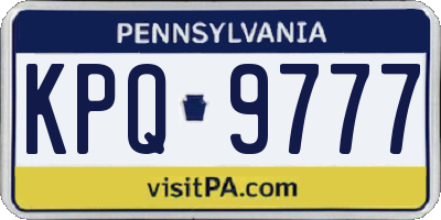 PA license plate KPQ9777