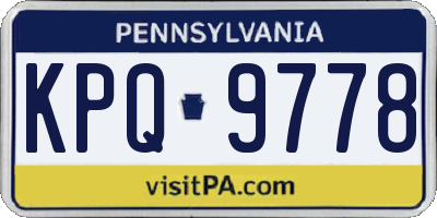 PA license plate KPQ9778