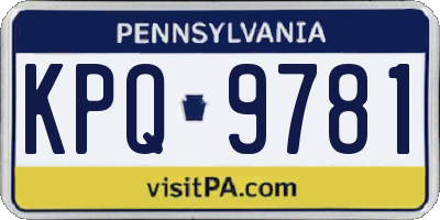 PA license plate KPQ9781