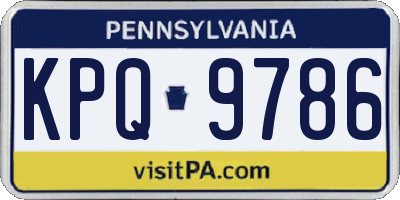 PA license plate KPQ9786