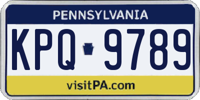 PA license plate KPQ9789