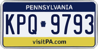 PA license plate KPQ9793