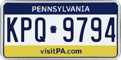 PA license plate KPQ9794