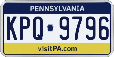 PA license plate KPQ9796