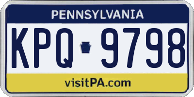 PA license plate KPQ9798